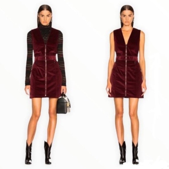 Veronica Beard Dresses & Skirts - Veronica beard Orial Burgundy corduroy Sleeveless zip front mini Dress